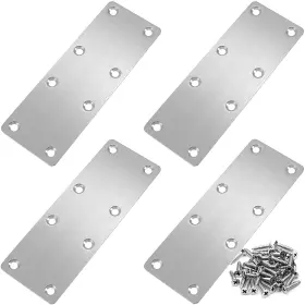 Jubeiju Ykyppb04-140 4 Pcs Flat Mending Plate Stainless Steel Bracket 140mm X 50mm Metal Stra