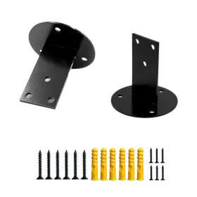 Bbf-3 Junefanwei 2pcs Black Handrail Bracket Heavy Duty Stainless Steel Brackets For Staircase