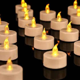 Cr2032 Junpei 50pack Battery Tea Lights Candles- Led Realistic Bright Fli