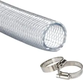 Junzhida 701551322374 High Pressure Braided Clear Flexible Pvc Tubing 1/2 Inch Id 10ft - 10 Ft