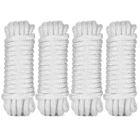 R-111 K-musculo Boat Rope - 4 Pack 3/8 Inch X 15ft Double Braided Nylon Dock Lines With 12 Eyelet