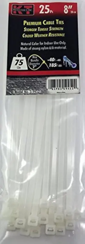 5-9452 K-t Industries - 8 Inch Standard Duty Natural 25/pk