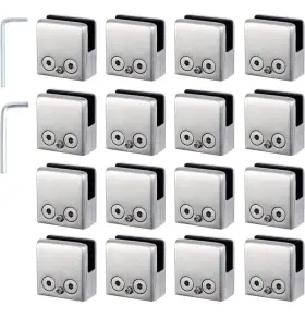Hm272a Kamtop 16 Pcs Glass Clamps 9-10mm Clips Mounting Brackets Square