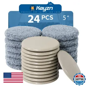 B0b9rrcxs8 Kayzn 24pcs 5 Inch Multi-surface 2-in-1 Furniture Moving Pads For Carpet And Hard Floo