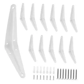 Tengyusjzjw3 Kemcatui 12pcs Shelf Brackets Floating Bracket Heavy Duty L 4 X 3 Inch White
