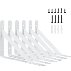 X-bsjz-6in-6 Kersally 6 Inch Shelf Brackets Pack Heavy Duty L For Shelves 90 Degree Tr