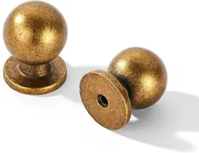 Khtumeware 739944393076 10 Pack 1 Inch 25mm Diameter Round Solid Knob Antique Brass