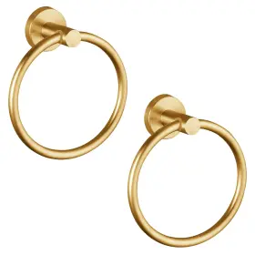 B0d9clc29j Kinbrace Gold Wall-mounted Towel Ring 2-pack Stainless Steel Bathroom Kitchen Hardware