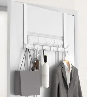 B0dnz5s3kk Kitchlife Over Door Hooks Hanger 15.75 Inch Arms Fits 1 3/8 Glossy White