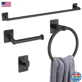 Kljkpa B0d2kzxt8r Matte Black Bathroom Accessories Set 4 Pieces Hardware 24