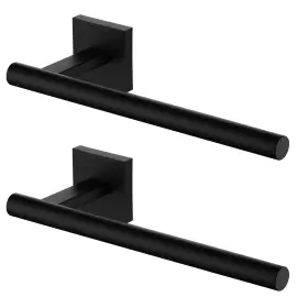 B0bp29nnj7 Kokosiri 2-pack Matte Black Stainless Steel Bathroom Hand Towel Bar Wall Mounted