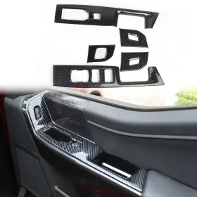Korlot 21jb-ff5-008 Carbon Fiber Interior Front Door Window Switch Panel Cover Trim For Ford F150