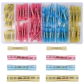 Bkywm130001 Koxxiamoq 130 Pcs Heat Shrink Butt Connectors Kit 10-26 Awg Splice Electrical Wir