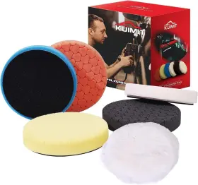Kuimit 796713828948 6pc 3.5 Inch Face For 3 76mm Backing Plate Compound Buffing Sponge Pads