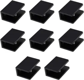 Kyien 313102281209 Pack Of 8 Aluminum Alloy Square Glass Shelf Clamp Clip Holder Support