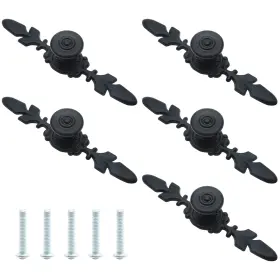 Kyuionty210817-0001 Kyuionty Pack Of 5 Cabinet Knobs With Backplate 4.8 Inch Black