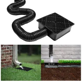 Kywyoyou 631978742465 Rain Gutter Downspout Extensions Flexible Catch Basin Down Spout
