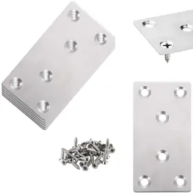 Ykyp-05 LÓ Vfeifan 6 Pcs Flat Brackets Stainless Steel Mending Plates 80mm X 40mm Heavy Duty Met