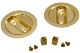 21-3ppk2 L E Johnson Pocket Door Pull Brass 2-1/8- Inch -21-3ppk2