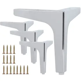 B07twgt6y7 La Vane 7 Inch Metal Furniture Legs Set Of 4 - Modern Diamond Triangle Silver D