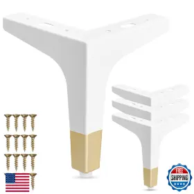 B0djw1hbdj La Vane 7 Inch Metal Furniture Legs Set Of 4 - Modern Diamond Triangle White/go