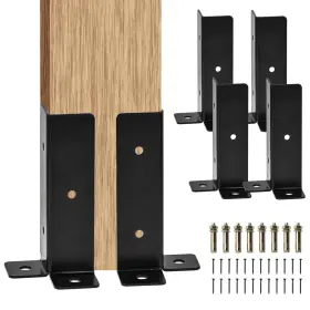 1207230-01 La Vane L 1207230-01/a32-ukfba Adjustable Metal Deck Post Anchor Set Of 4 Wood Fence Base Brackets Fit 1.5x