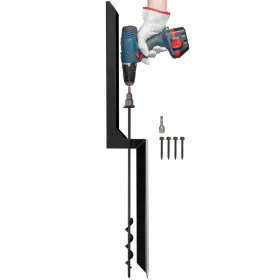 Ladech 720371701237 Heavy Duty Steel Fence Post Repair Stakes With Ground Anchor Screw In Fix An