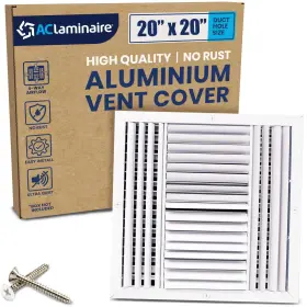 Laminaire 707806227763 20x20 Inch 4-way Aluminum Hvac Vent Cover Wall Ceiling Register Adjustable Damper
