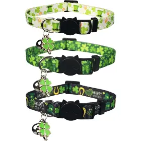 Lamphyface 602016633090 3 Pack St. Patricks Day Cat Collar With Bell Breakaway Adjustable