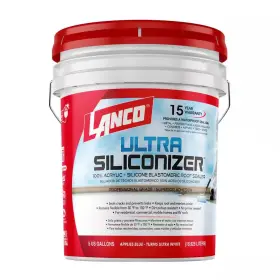 Lanco 445012249208 Ultra Siliconizer 5 Gal. 100% Acrylic Elastomeric White Reflective Roof Sealer