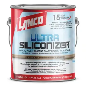 Lanco 445035127156 Ultra Siliconizer 1 Gal. 100% Acrylic Reflective Roof Sealer
