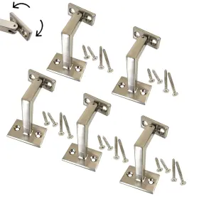 Langdoly 600821828458 3-3/8 High Swivel Handrail Brackets For Staircase Stair Railing Heav
