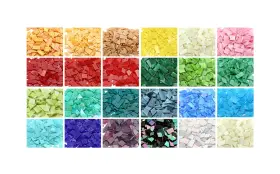 Svey010-3d5 Lanyani 200 Mixed Color Glass Mosaic Tiles - 4 Shapes Tiffany Stained