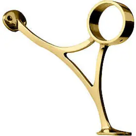 Lavi Industries 00-400/2 Combination Bracket For 2 Inch Tubing Polished Brass