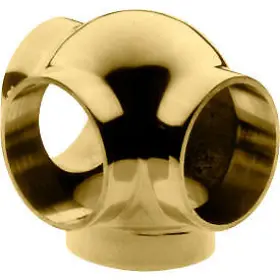00-705 Lavi Industries 00-705/1 Ball Tee Side Outlet For 1 Inch Tubing Polished Brass