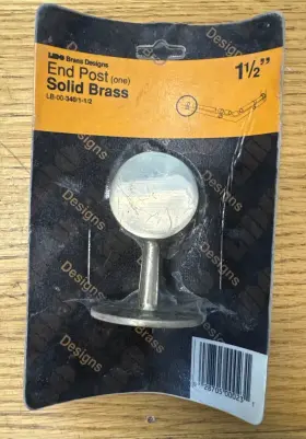 Lavi Industries 028705004536 00-340/1h Polished Brass Flush End Post 1 Inch Od