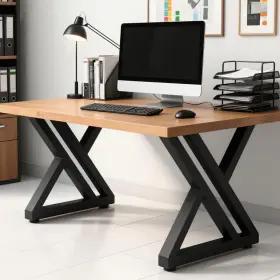 Lbslmjb B0bvm3c65s 28 Inch High Triangular Shaped Metal Table Legs Modern Cast Iron Welded