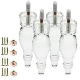 B09bcl5r45 Lc Lictop 7 Inch Clear Acrylic Furniture Legs Lucite Sofa Caster Feet M10 Bolts