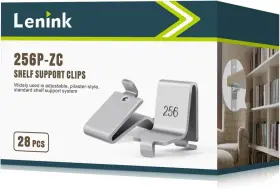 256p-zc Lenink 445016448423 28 Piece Adjustable Pilaster Shelf Clip Shelving Brackets Clips F