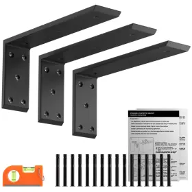 B0db1st87m Leopo 12 Inch Countertop Support Brackets 3 Pack 3/8 Thick Heavy Duty Standard Fro