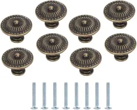 Lheng 745678053551 8pcs Vintage Kitchen Cabinet Pulls Drawer Dresser Knobs Handles Bronze 30mm