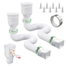Lsgycj-2 Lieisfeper Rain Gutter Downspout Extensions 2 Pack Flexible Drain W