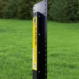 Ltp-76220 Lifetime Steel Post Metal Fence Galvanized Black 4x90 In Powder Coated Ground Durable