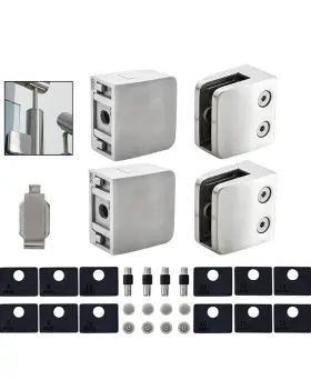 X003411a6b Liuchongyang99 Stainless Steel 304 Glass Clamp 4pcs Round Flat Bottom Bracket For 6-8mm