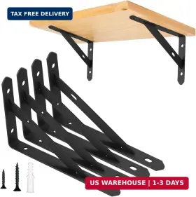 Lohfgf 750266212609 4 Pack Heavy Duty Shelf Brackets 5 In X 8 Metal L Wall Mount For Flo