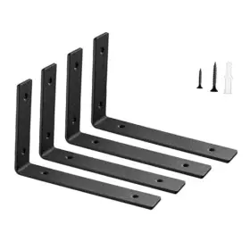 Lijinta008 Lohfgf 4 Pack Heavy Duty 6 Inch Floating Shelf Brackets Black L Bracket Metal