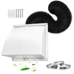 Ls0030 Losrik 4in Dryer Vent Cover Outside With Hose 8ft And 2 Clamps Upgrade Flexib