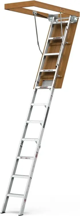 Ftaa2510 Louisville Ladder New Attic Slip Resistant Steps T-handle 375 Lb 25-1/2 X 54-in