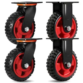 Platecasters1 Lswhee 6 Inch Caster Wheels 2 Swivel And Fixed Heavy Duty Plate Casters Wit