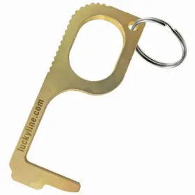 48201 Lucky Line 5 Pack Touchless Tool Hygiene Hook Door Opener Button Pusher Brass